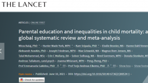 Lancet | 全球首次！研究发现：父母所受教育程度越高，其所生儿童在5岁以下的死亡率越低