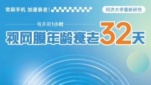同济大学研究发现，每多刷手机1小时，视网膜年龄衰老32天
